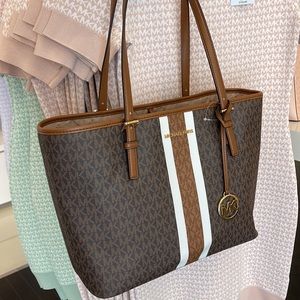 Michael Kors Jet Set Travel Medium Carryall Tote Luggage Multi